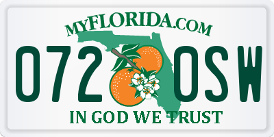 FL license plate 0720SW