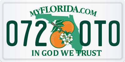 FL license plate 0720TO