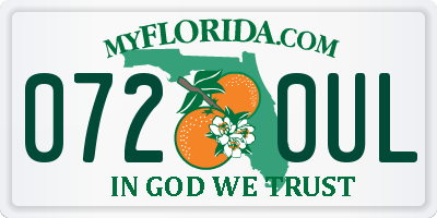 FL license plate 0720UL