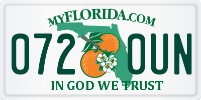FL license plate 0720UN