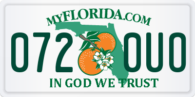 FL license plate 0720UO