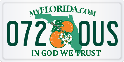 FL license plate 0720US