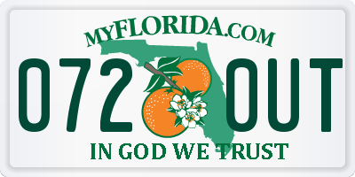 FL license plate 0720UT