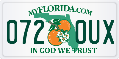 FL license plate 0720UX