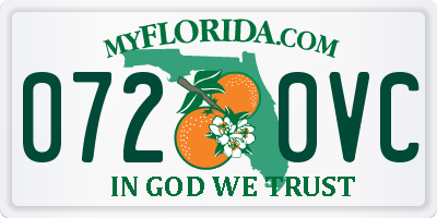 FL license plate 0720VC