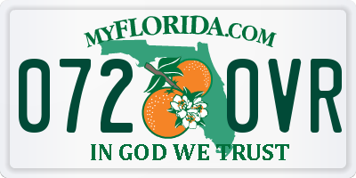FL license plate 0720VR