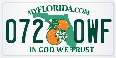 FL license plate 0720WF