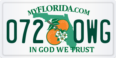 FL license plate 0720WG