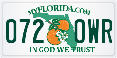 FL license plate 0720WR