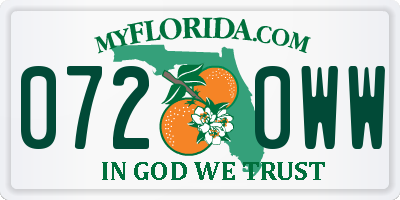 FL license plate 0720WW