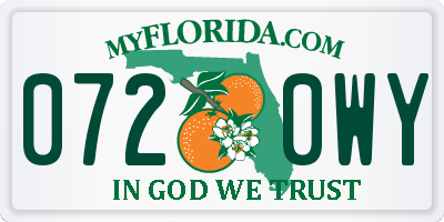 FL license plate 0720WY