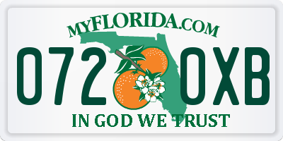 FL license plate 0720XB