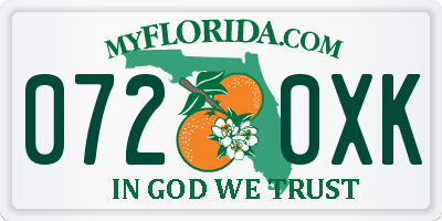 FL license plate 0720XK