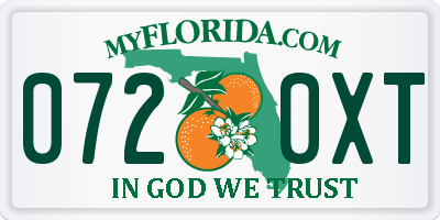 FL license plate 0720XT
