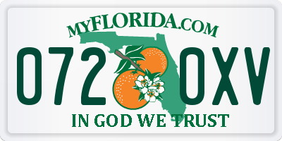 FL license plate 0720XV