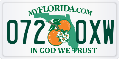 FL license plate 0720XW