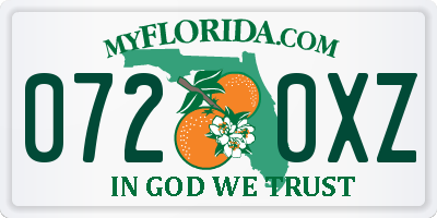 FL license plate 0720XZ