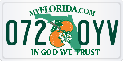 FL license plate 0720YV