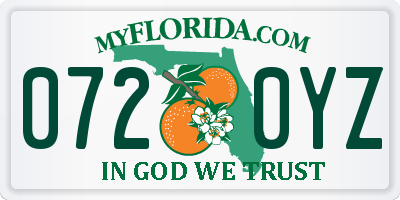 FL license plate 0720YZ