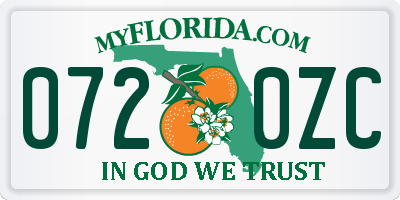 FL license plate 0720ZC