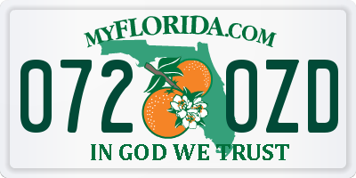 FL license plate 0720ZD