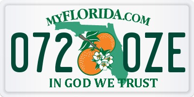 FL license plate 0720ZE