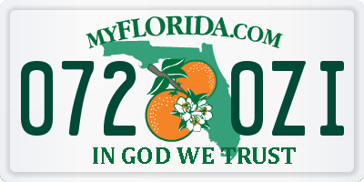 FL license plate 0720ZI