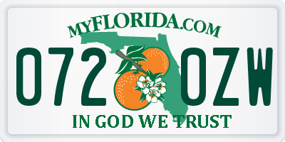 FL license plate 0720ZW
