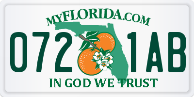 FL license plate 0721AB