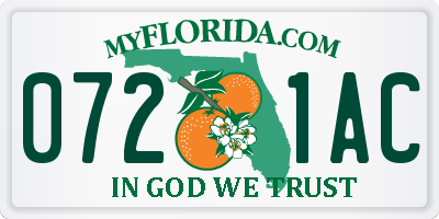 FL license plate 0721AC