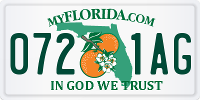 FL license plate 0721AG