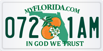 FL license plate 0721AM
