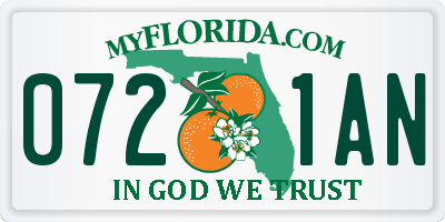 FL license plate 0721AN