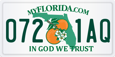 FL license plate 0721AQ