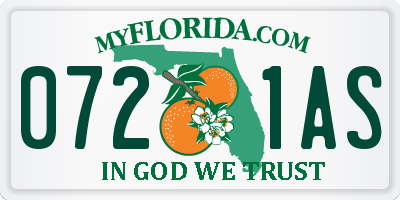 FL license plate 0721AS