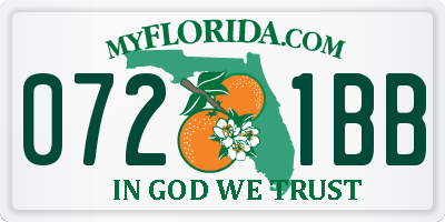 FL license plate 0721BB