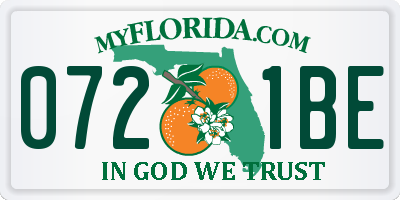 FL license plate 0721BE