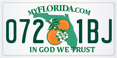 FL license plate 0721BJ