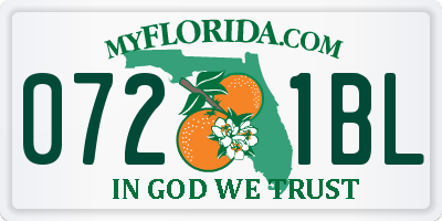 FL license plate 0721BL