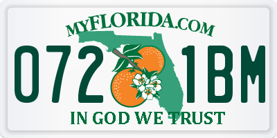 FL license plate 0721BM