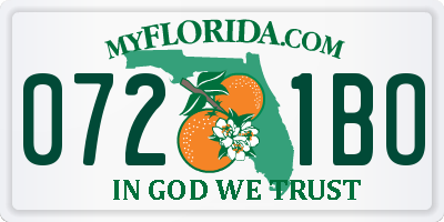 FL license plate 0721BO