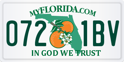 FL license plate 0721BV