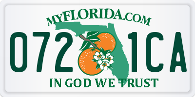 FL license plate 0721CA