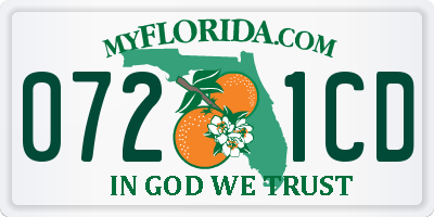 FL license plate 0721CD