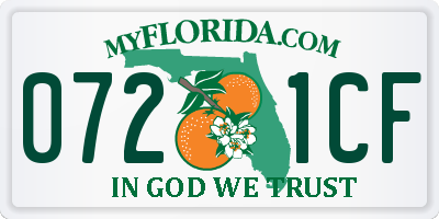 FL license plate 0721CF