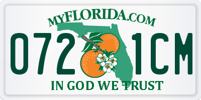FL license plate 0721CM