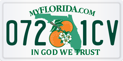 FL license plate 0721CV