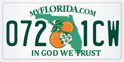 FL license plate 0721CW