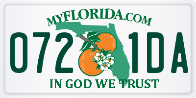 FL license plate 0721DA