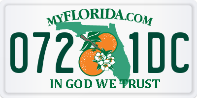 FL license plate 0721DC